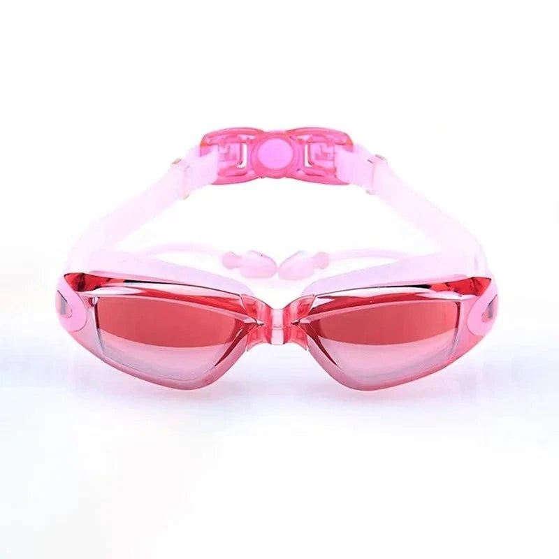 Swimming Goggles Anti-Fog UV Protection Men Women Pool Diving Glasses + Earplugs