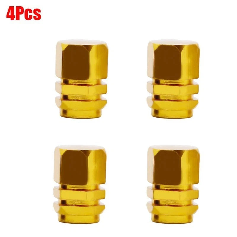 4 Tyre Valve Dust Caps Hex Car Bike Motorcycle Alloy UK Seller FITS ALL CARS