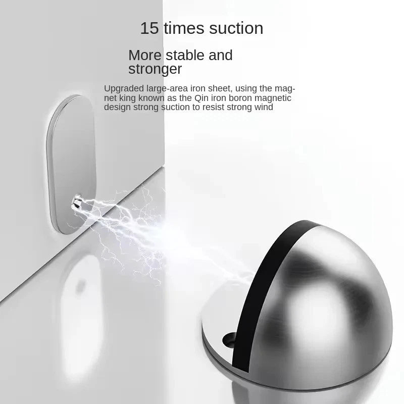 Heavy Duty Magnetic Door Stop — Hidden Wall Mount, Stainless Steel