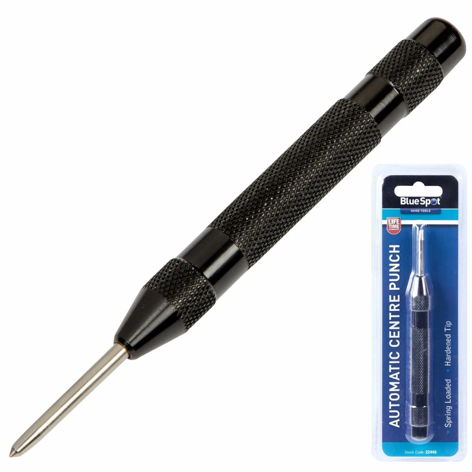 Automatic Centre Punch — Spring Loaded Metal & Wood Marker (5"/125mm)