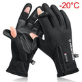 Waterproof Winter Fishing Gloves 2 Finger Flip Windproof Thermal Angling UK