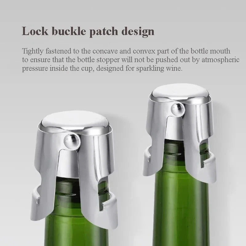 Stainless Steel Champagne Stopper Sparkling Wine Bottle Sealer Portable Cap UK