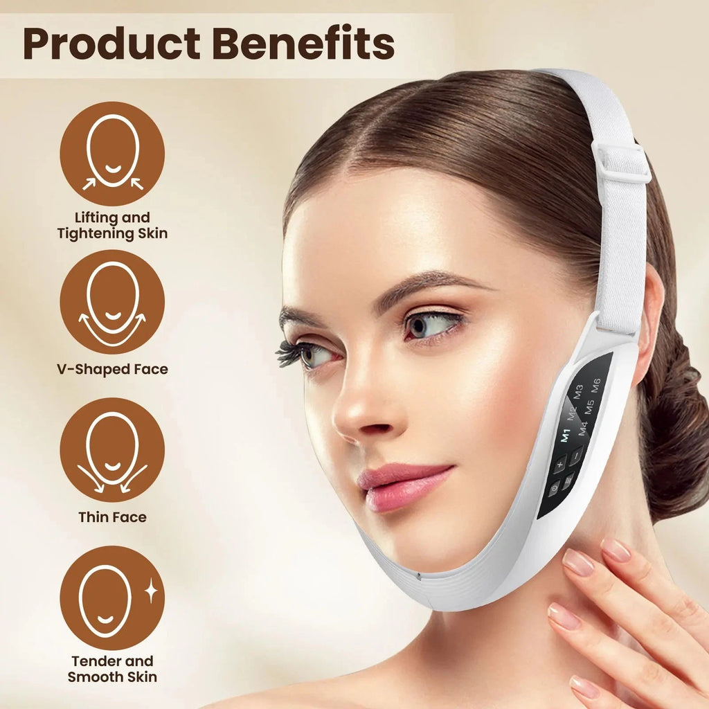 V-Face Shape Massager Skin Neck Lift Slim Double-Chin Removal LED Photon Therapy