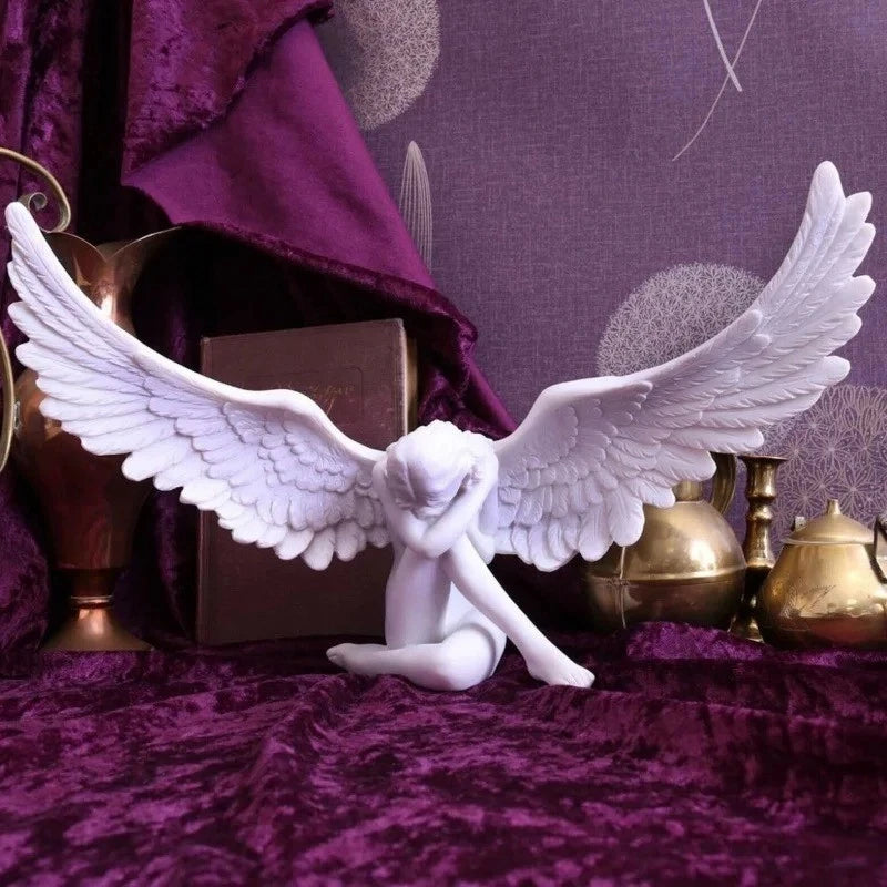 Vintage Angel Wing Figures — 3D Wall Statue Home Decoration Accessory