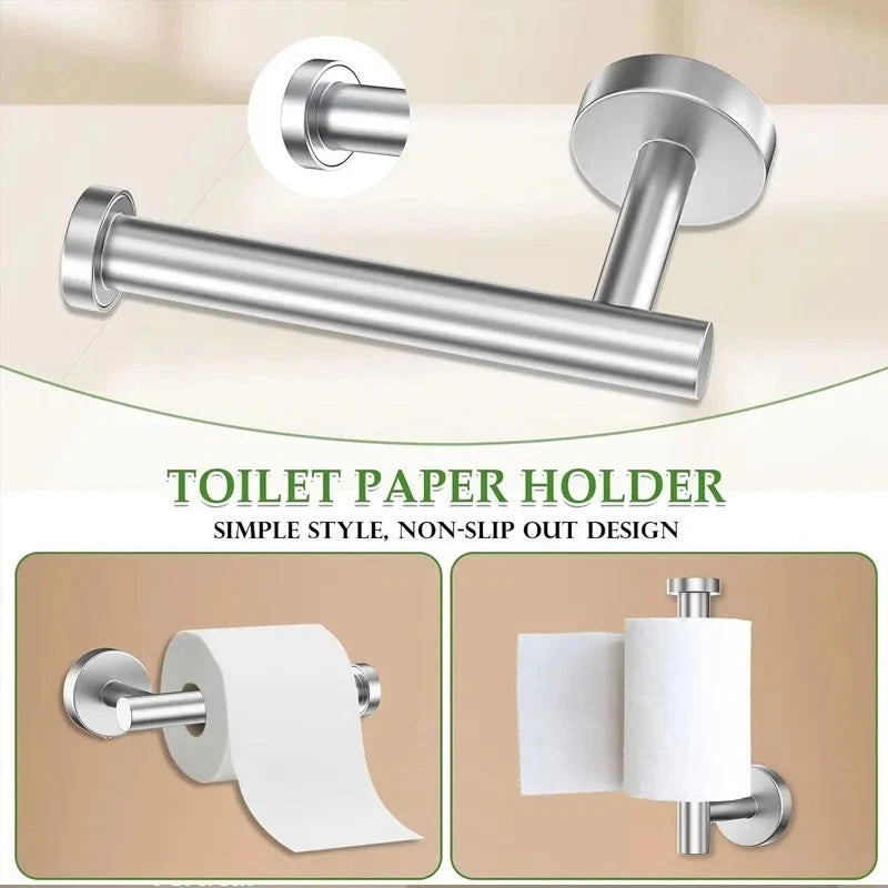 Toilet Paper Holder Wall Mounted Stainless Steel Bathroom Roll Holder