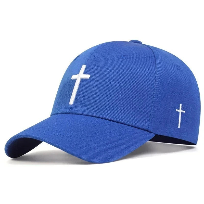 Unisex Cross Embroidery Baseball Cap Adjustable Outdoor Casual Sun Hat