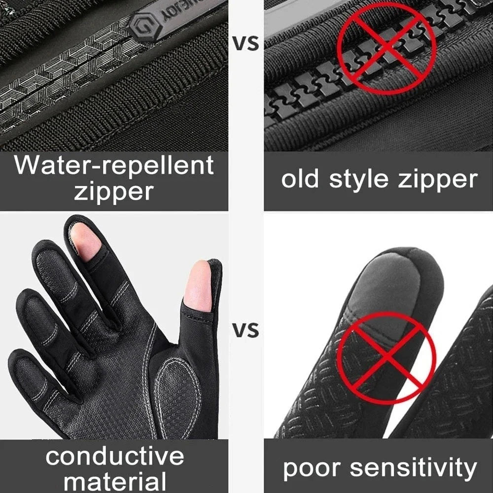 Waterproof Winter Fishing Gloves 2 Finger Flip Windproof Thermal Angling UK
