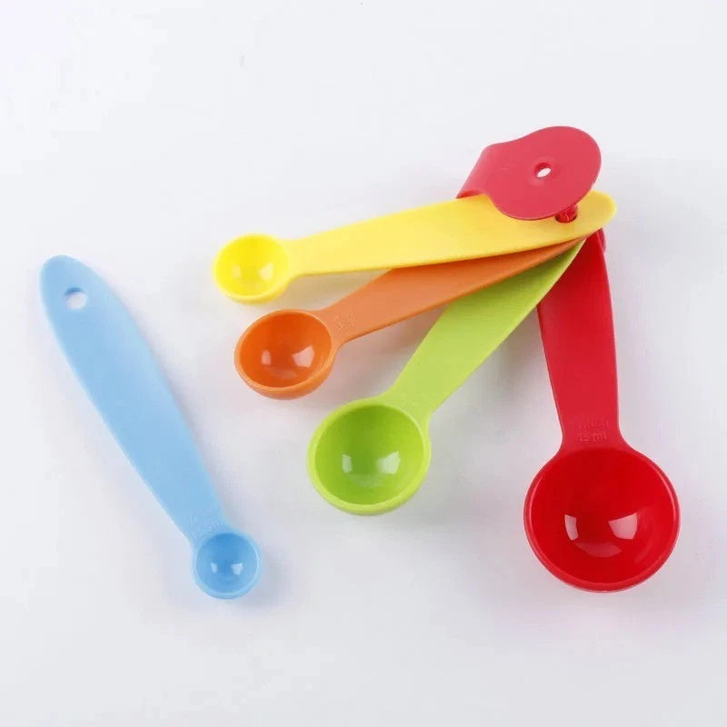 Set Of 5 Measuring Spoons Plastic Kitchen Utensil Cooking Baking Tool Teaspoon