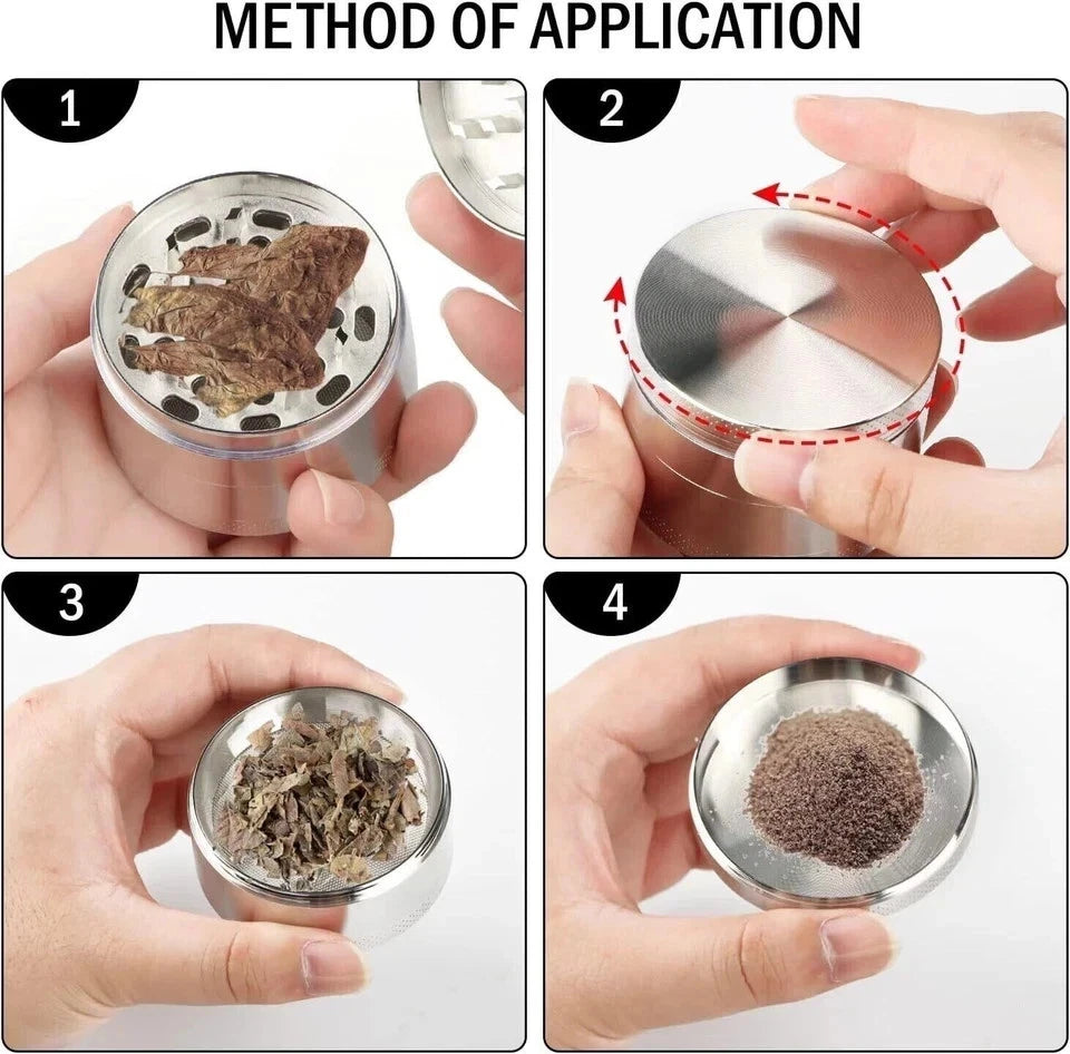 Stainless Steel Magnetic Herb Grinder — Hand Crusher Spice Shredder