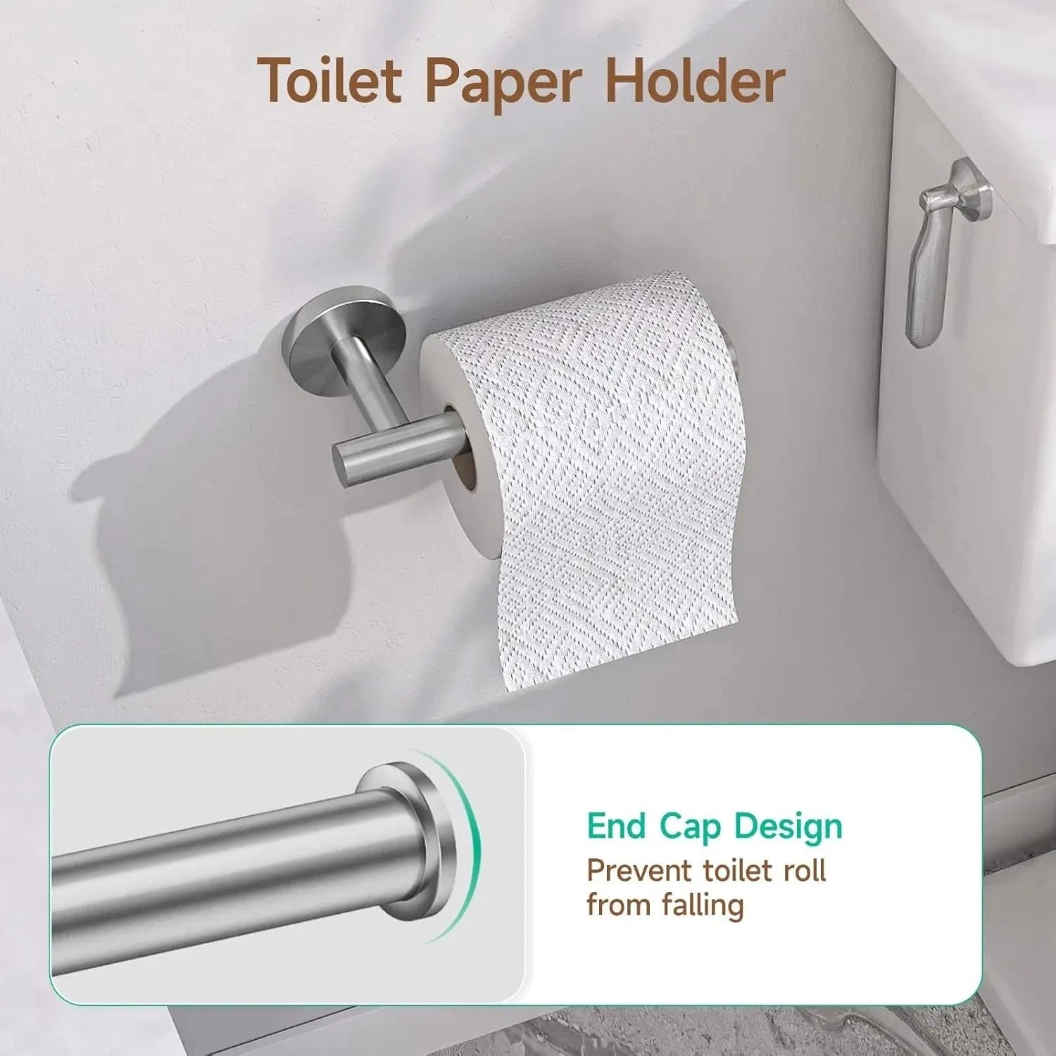 Toilet Paper Holder Wall Mounted Stainless Steel Bathroom Roll Holder