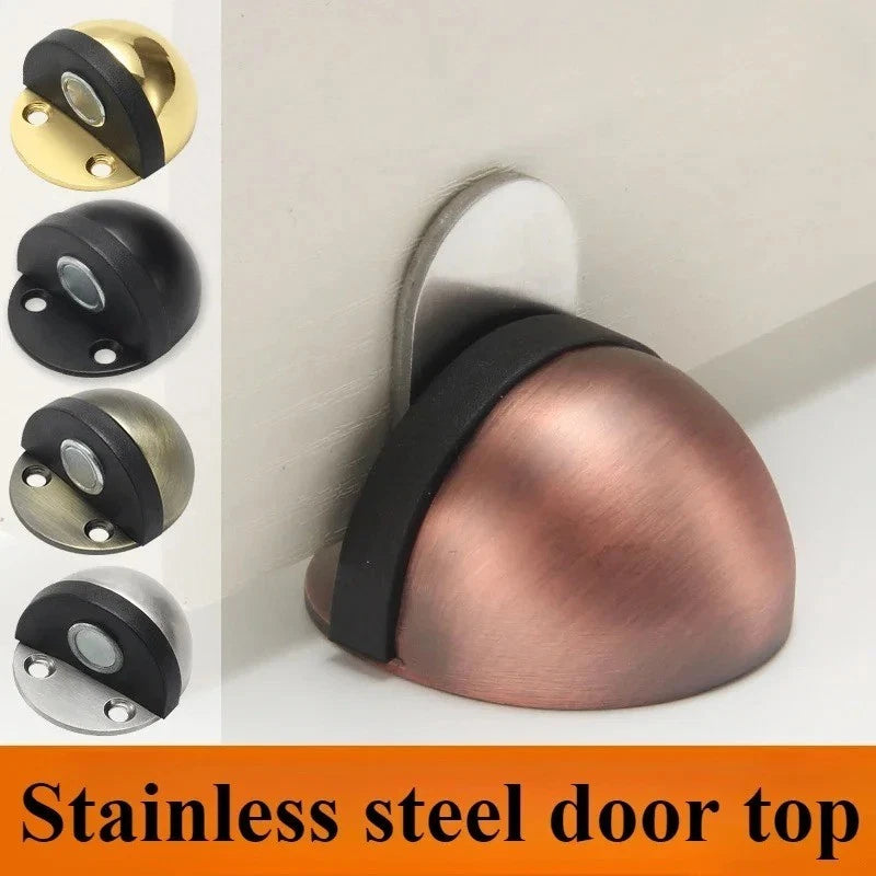 Heavy Duty Magnetic Door Stop — Hidden Wall Mount, Stainless Steel