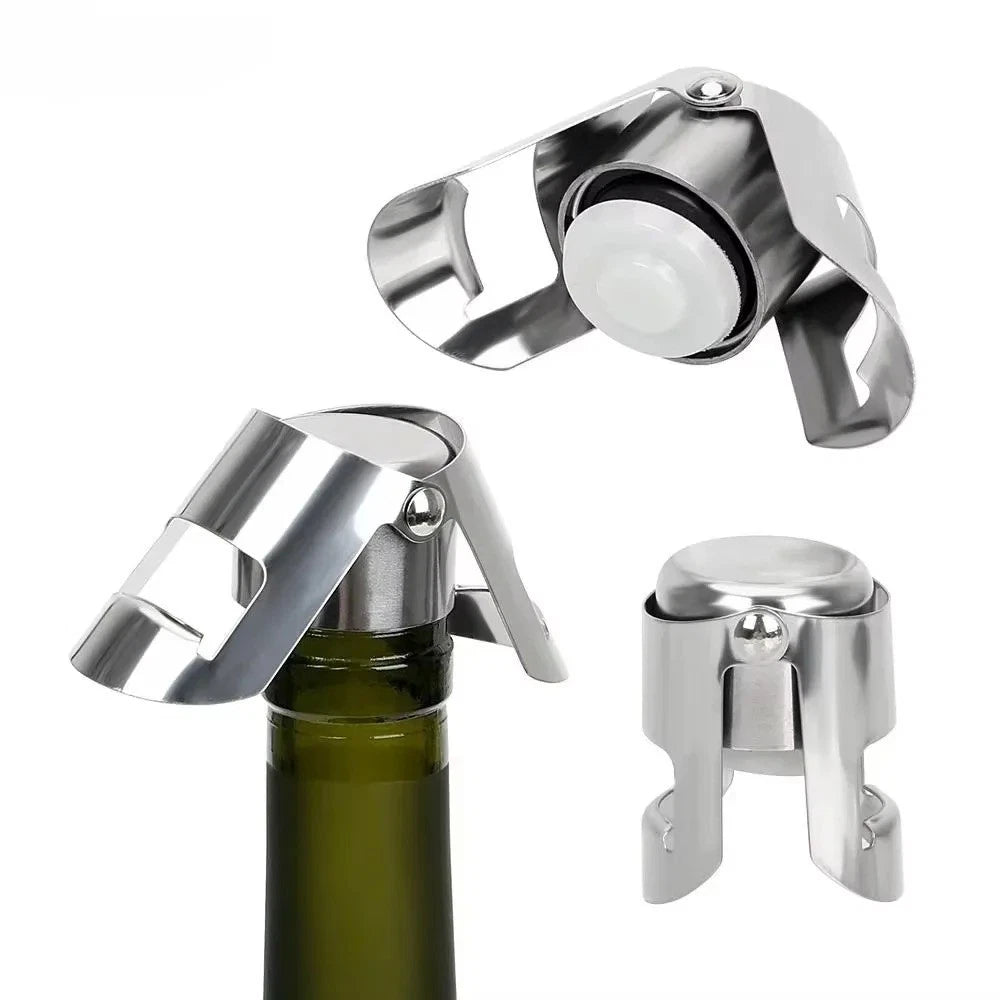 Stainless Steel Champagne Stopper Sparkling Wine Bottle Sealer Portable Cap UK
