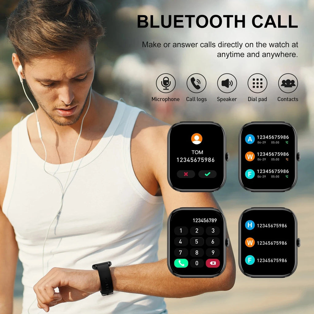 UK Best Smart Watch Men 2025 with Blood Pressure Phone Call Watch for Android
