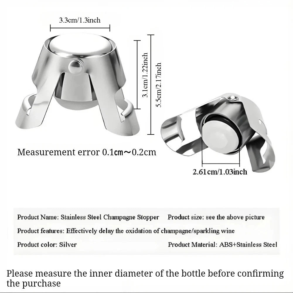 Stainless Steel Champagne Stopper Sparkling Wine Bottle Sealer Portable Cap UK