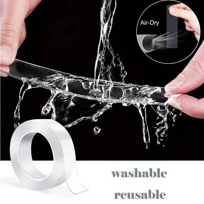 Reusable Double Sided Waterproof Adhesive Tape Kitchen Bathroom Strong Grip