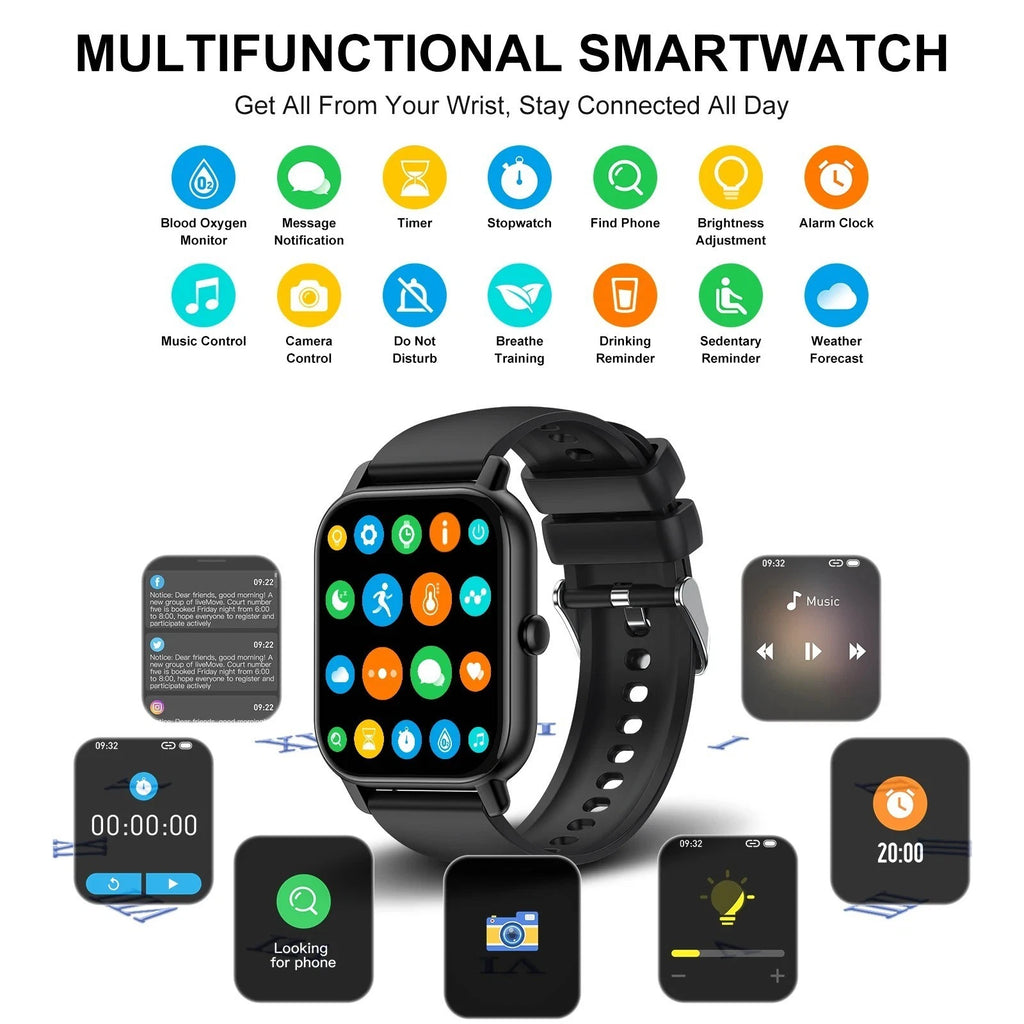 UK Best Smart Watch Men 2025 with Blood Pressure Phone Call Watch for Android