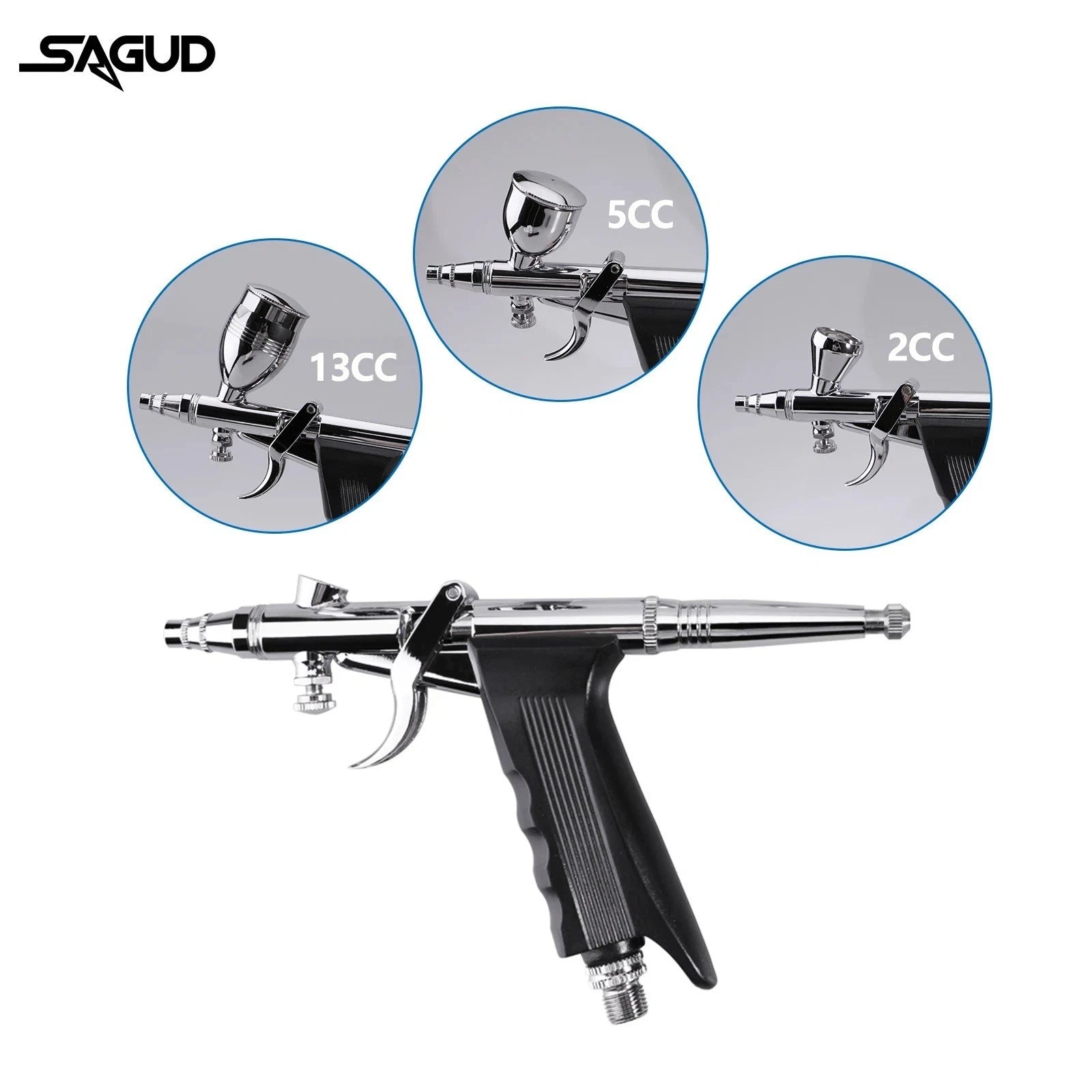 Professional Airbrush Kit Double Action 0.3 0.5 0.8mm Nozzle Spray Gun Nail Art