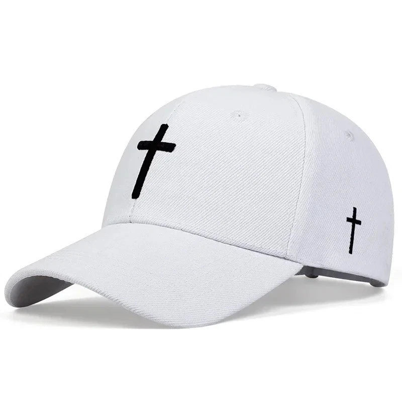 Unisex Cross Embroidery Baseball Cap Adjustable Outdoor Casual Sun Hat