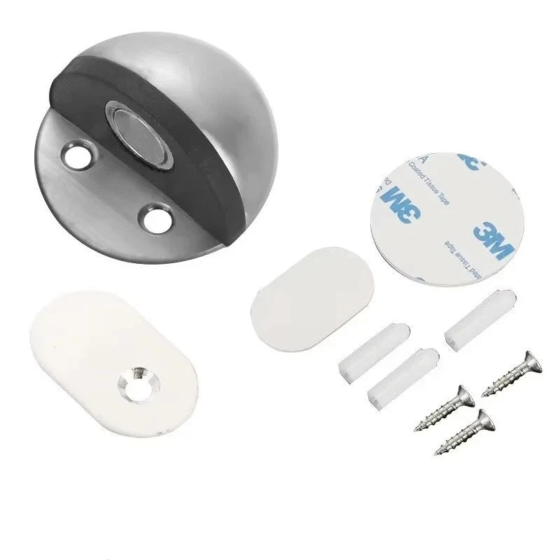 Heavy Duty Magnetic Door Stop — Hidden Wall Mount, Stainless Steel