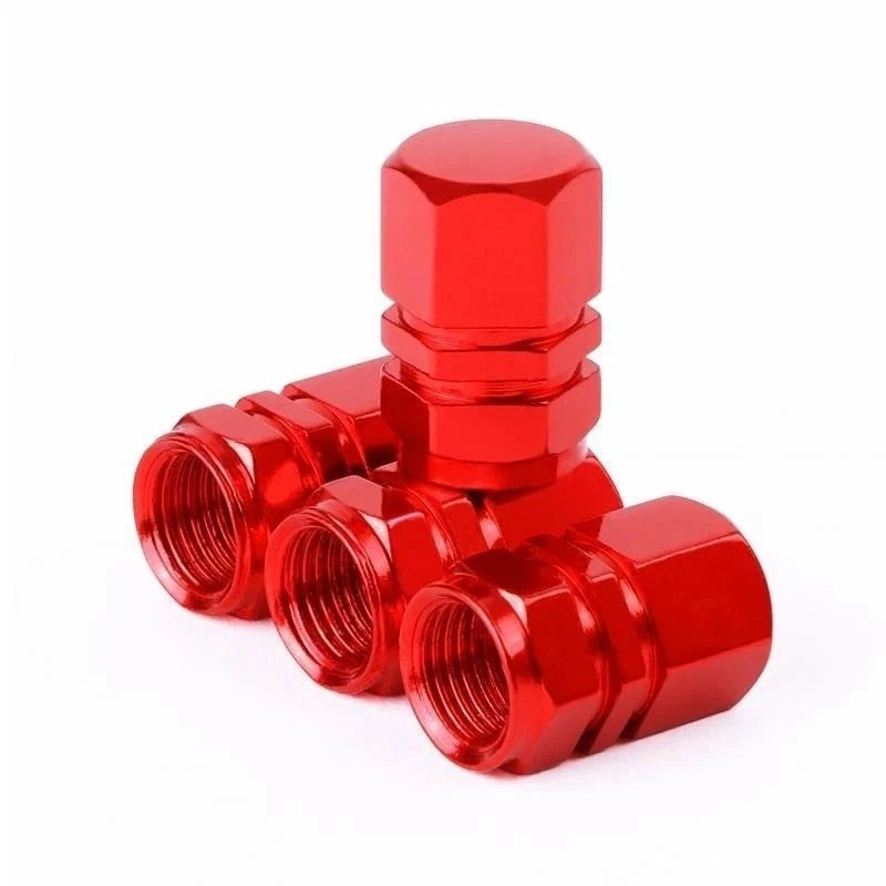4 Tyre Valve Dust Caps Hex Car Bike Motorcycle Alloy UK Seller FITS ALL CARS