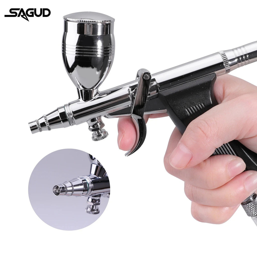 Professional Airbrush Kit Double Action 0.3 0.5 0.8mm Nozzle Spray Gun Nail Art