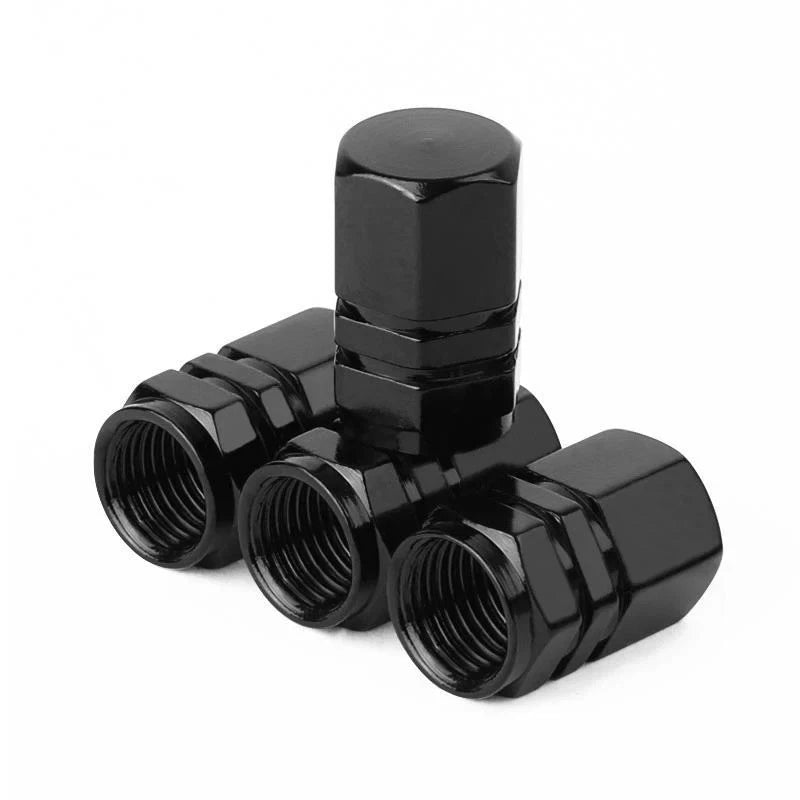 4 Tyre Valve Dust Caps Hex Car Bike Motorcycle Alloy UK Seller FITS ALL CARS