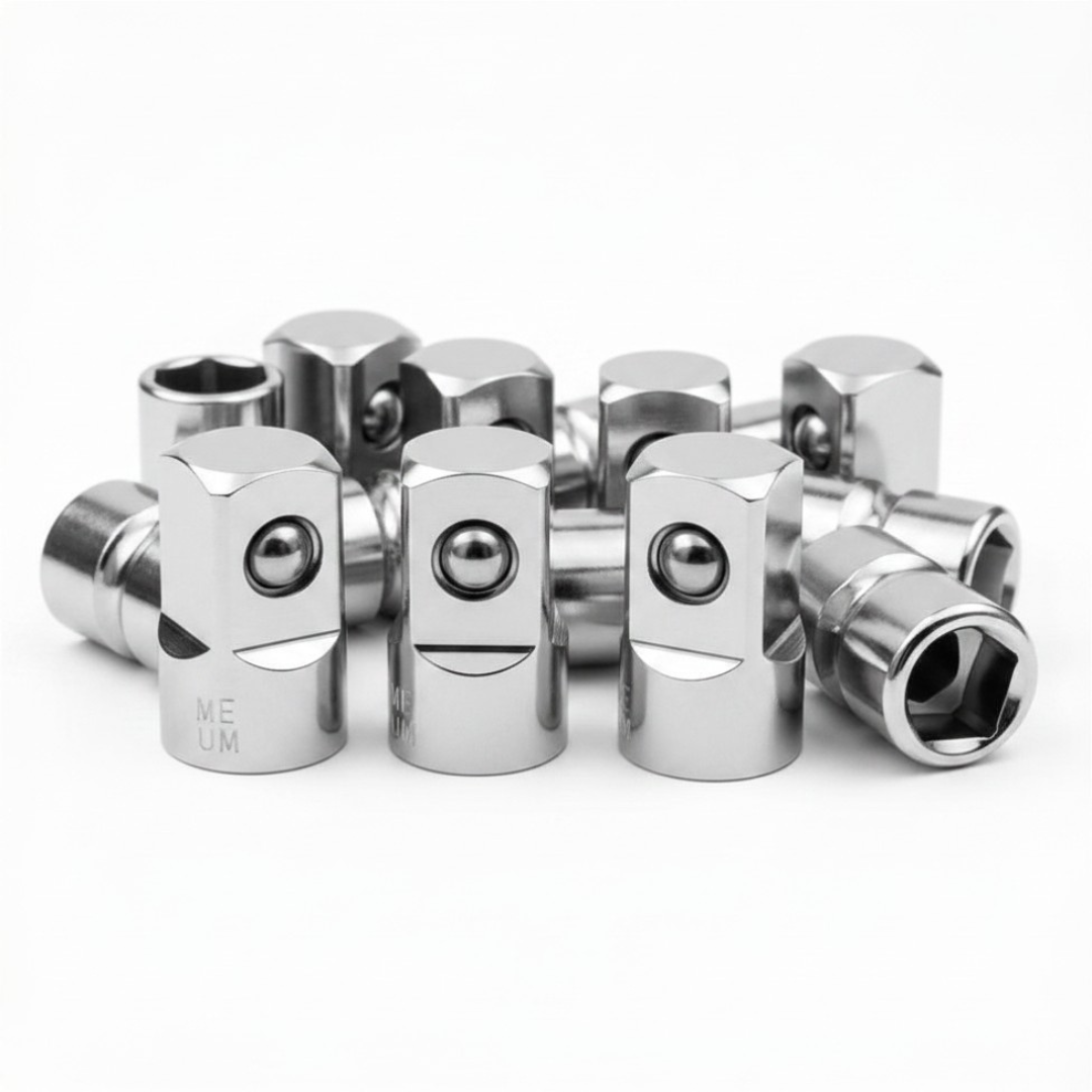 Cr-V Steel Ratchet Socket Adapter — 1/4" Female to 1/2" Male Reducer