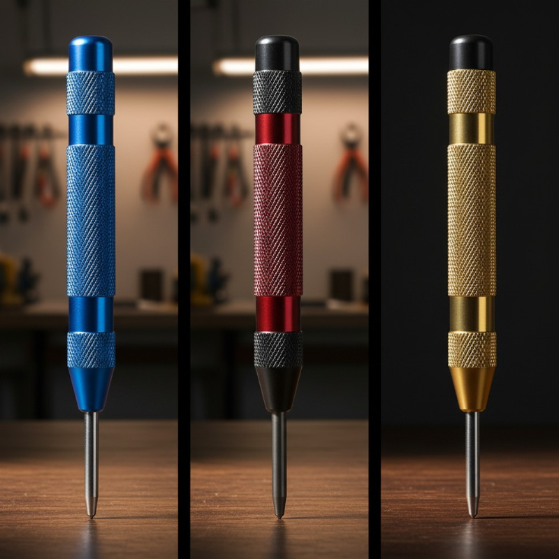 Automatic Centre Punch — Spring Loaded Metal & Wood Marker (5"/125mm)